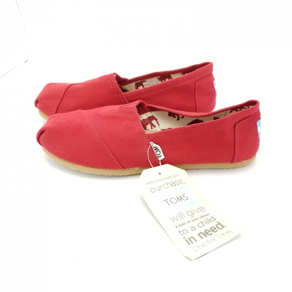 red canvas flats